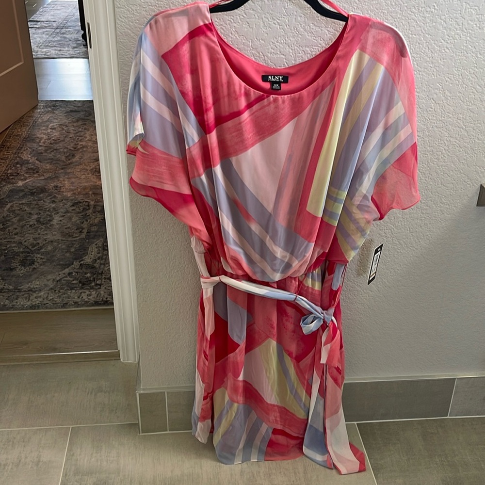 Dress in Coral/kiwi color size 16W new with tags